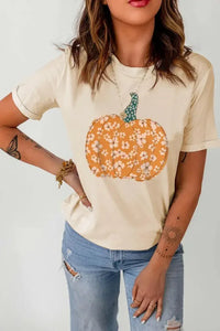 Pumpkin Graphic Round Neck Cuffed T-Shirt - Update AvenueHalloweenTrendsi100101076062555100101076062555a5ee0f9e7e4f48f7b9fdcdb535d025f8 - MaxCream