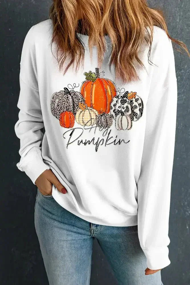 Pumpkin Graphic Round Neck Dropped Shoulder Sweatshirt - Update AvenueHalloweenTrendsi10010000458182010010000458182022d3c469 - 8fcc - 4ada - a104 - 48b8404a367c - MaxWhite