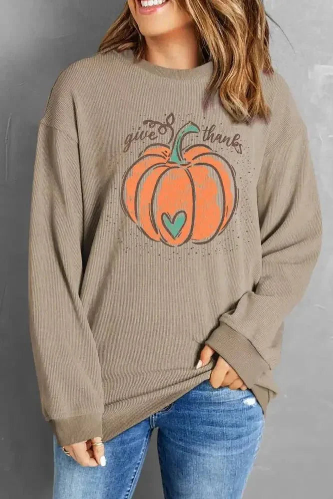 Pumpkin Graphic Round Neck Long Sleeve Sweatshirt - Update AvenueHalloweenTrendsi1001012083861921001012083861921420499cd50e49239bcc88c8135a451a - MaxTan