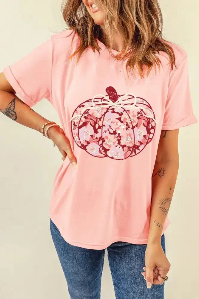 Pumpkin Graphic Round Neck Long Sleeve T-Shirt - Update AvenueHalloweenTrendsi1001009241310831001009241310838076c8b3 - 8eed - 4e90 - 94a9 - e1f1ae858ce1 - MaxBlush Pink