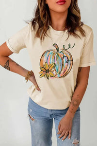 Pumpkin Graphic Round Neck T-Shirt - Update AvenueHalloweenTrendsi100101982324715100101982324715a68f65fb0cb0423ebbdd0b487dab3d16 - MaxSand