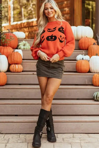 Pumpkin Pattern Round Neck Sweater - Update AvenueHalloweenTrendsi100100697141791100100697141791f6d2c5be - 503f - 40dc - bfc4 - fff0ed6b2fff - MaxOrange