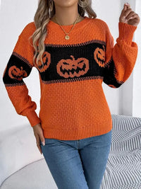 Pumpkin Round Neck Long Sleeve Sweater - Update AvenueHalloweenTrendsi10010030955072610010030955072686509da4 - ba81 - 4ed0 - b3e7 - f169ab4fdd2a - MaxOrange