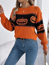 Pumpkin Round Neck Long Sleeve Sweater - Update AvenueHalloweenTrendsi100100309550726100100309550726ef4151cb - 8534 - 431e - 9a50 - 045216cb34a1 - MaxOrange