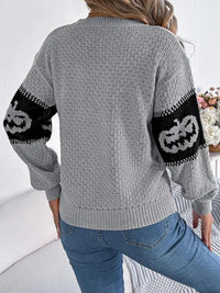 Pumpkin Round Neck Long Sleeve Sweater - Update AvenueHalloweenTrendsi1001003095533071001003095533079af6772f - 732c - 42c6 - b217 - 6373350fe79c - MaxGray