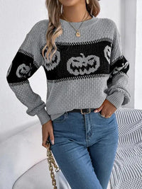 Pumpkin Round Neck Long Sleeve Sweater - Update AvenueHalloweenTrendsi100100309553307100100309553307e74b08f0 - 78ab - 4a7d - ac10 - 4dd8c94b1693 - MaxGray