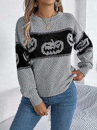 Pumpkin Round Neck Long Sleeve Sweater - Update AvenueHalloweenTrendsi10010030955330710010030955330768db41c3 - 25ae - 4173 - 8edd - 4e7ebae7c195 - MaxGray
