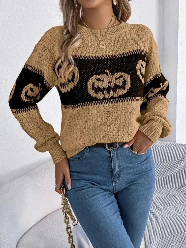 Pumpkin Round Neck Long Sleeve Sweater - Update AvenueHalloweenTrendsi100100309554490100100309554490f4a8e2ac - 1ef0 - 4170 - be8e - 39863db120f0 - MaxCamel