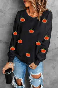 Pumpkin Round Neck Long Sleeve Sweatshirt - Update AvenueHalloweenTrendsi1001001141314051001001141314050d3e2b93 - 8ebd - 43e3 - ada4 - 8d8d638b783c - MaxBlack