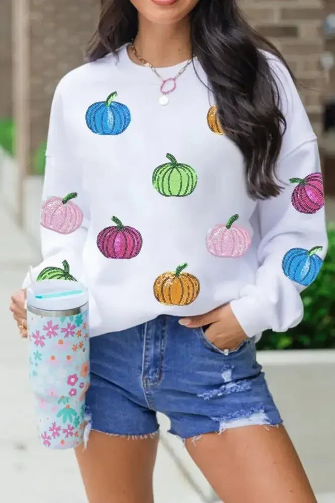 Pumpkin Round Neck Long Sleeve Sweatshirt - Update AvenueHalloweenTrendsi100100203401789100100203401789ffefe559 - 311a - 4b8f - 9272 - 6e69457aa786 - Max - OriginWhite