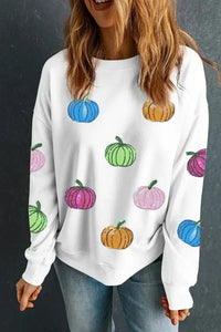 Pumpkin Round Neck Long Sleeve Sweatshirt - Update AvenueHalloweenTrendsi100100203401789100100203401789e10563c3 - 0f91 - 4e3d - 86b3 - 4f00a0b2cc76 - Max - OriginWhite