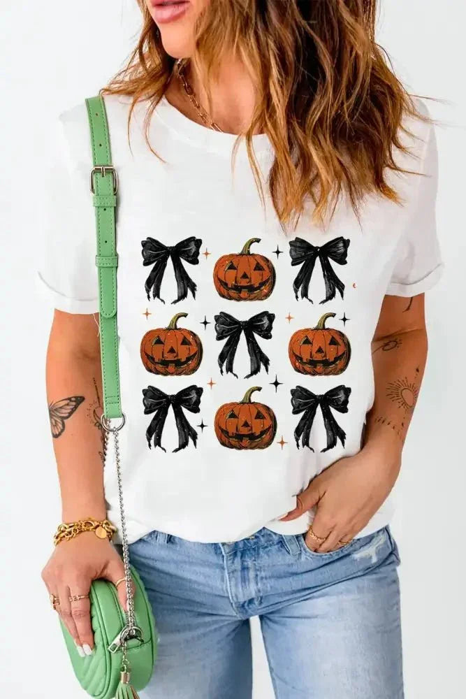 Pumpkin Round Neck Short Sleeve T-Shirt - Update AvenueHalloweenTrendsi10010014830121110010014830121138003ee7 - 9e12 - 4530 - b55d - b92c4f3b3d44 - MaxWhite