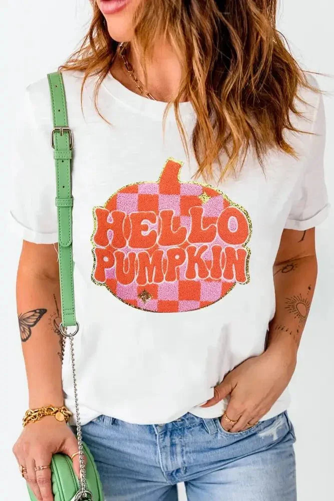 Pumpkin Round Neck Short Sleeve T-Shirt - Update AvenueHalloweenTrendsi1001009927113151001009927113156d541de9 - 7a19 - 47e0 - 8933 - 7725b94c555e - MaxWhite