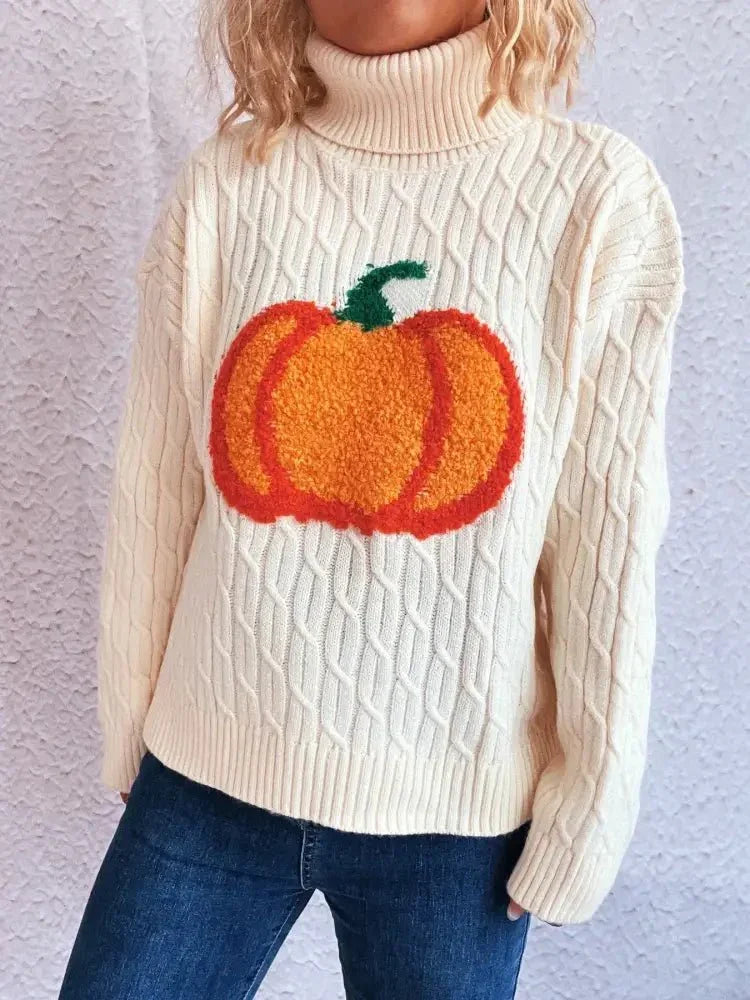 Pumpkin Turtleneck Long Sleeve Sweater - Update AvenueHalloweenTrendsi10010044565115510010044565115599ec2795f55b430da3b019bf95cd9c2d - Max - OriginWhite