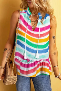 Rainbow Stripes Ruffled Hem Tank Top - Update AvenueTanks & CamisTrendsi100100594101687100100594101687fa451191 - 928d - 4708 - be40 - 131428bd95b0 - Max - OriginMulticolor