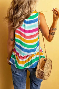 Rainbow Stripes Ruffled Hem Tank Top - Update AvenueTanks & CamisTrendsi100100594101687100100594101687e03d7a5f - 58c1 - 4fa1 - 839c - 061a7c019c4c - Max - OriginMulticolor