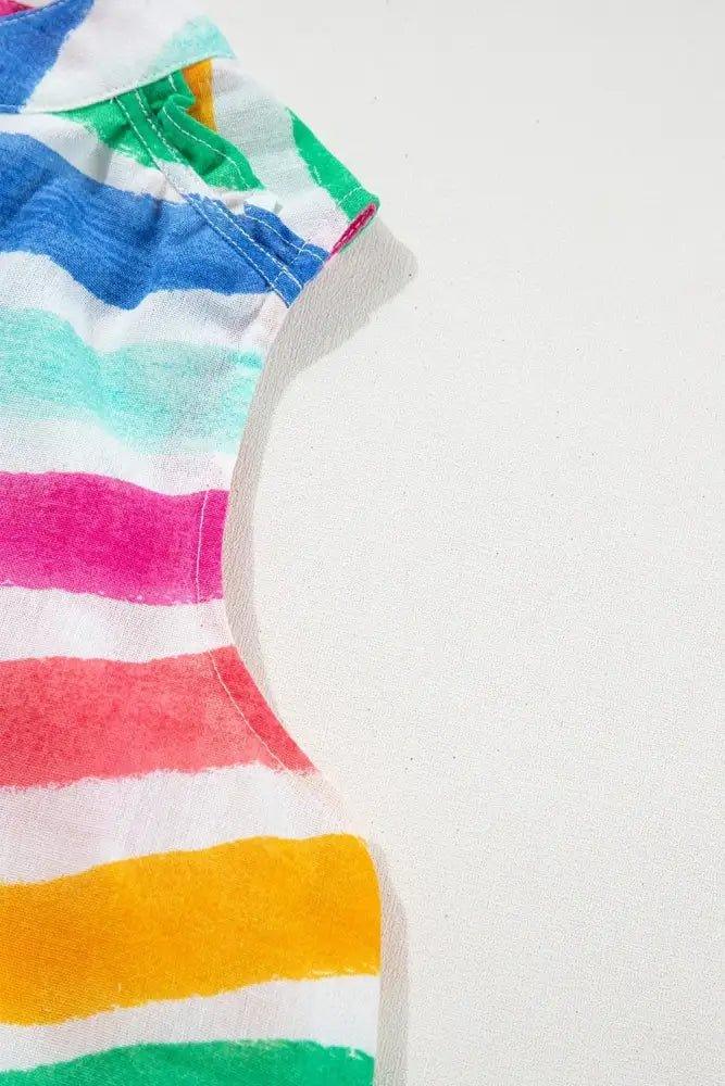Rainbow Stripes Ruffled Hem Tank Top - Update AvenueTanks & CamisTrendsi10010059410168710010059410168710987951 - 90d8 - 4339 - a15c - 58a2b57f1c44 - Max - OriginMulticolor