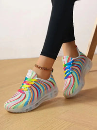 Rainbow Swirl Lace Up Athletic with Transparent Sole - Update AvenueTrendsi100600830284778100600830284778Rainbow Swirl Lace Up Athletic with Transparent SoleColor