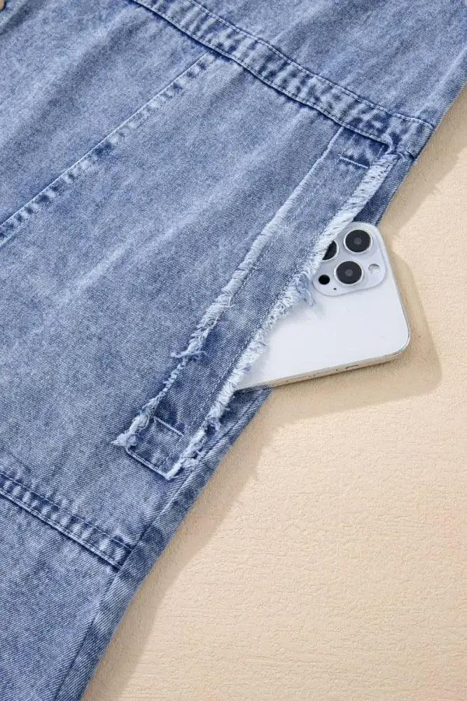 Raw Hem Button Down Long Sleeve Denim Dress - Update AvenueDenim Dresses & SkirtsTrendsi100100203571258100100203571258e404976c - 92b3 - 4350 - b6af - f22f0e036dc3 - MaxMedium