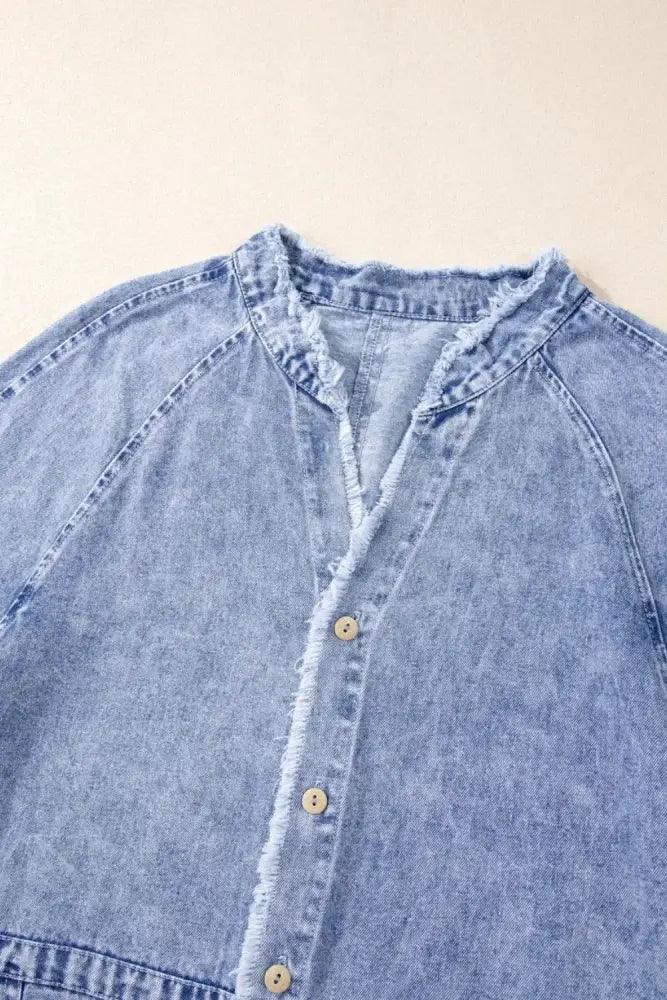 Raw Hem Button Down Long Sleeve Denim Dress - Update AvenueDenim Dresses & SkirtsTrendsi100100203571258100100203571258583661cb - 8d10 - 41e1 - 939c - 4f1af7f532df - MaxMedium