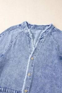 Raw Hem Button Down Long Sleeve Denim Dress - Update AvenueDenim Dresses & SkirtsTrendsi100100203571258100100203571258583661cb - 8d10 - 41e1 - 939c - 4f1af7f532df - MaxMedium