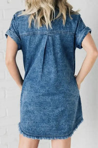 Raw Hem Pocketed Cap Sleeve Denim Dress - Update AvenueDenim Dresses & SkirtsTrendsi10010022082142910010022082142901deb197 - b0df - 4586 - 9597 - 7d8509331c59 - MaxMedium
