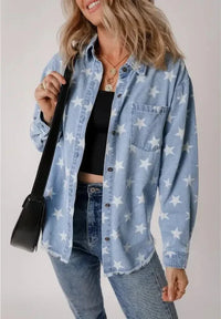 Raw Hem Star Collared Neck Denim Top - Update AvenueHonor the Stars and StripesTrendsi100100453012512100100453012512b9bb374c - 803b - 4b28 - b5c4 - 6787f572f732 - MaxMedium