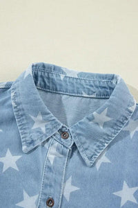 Raw Hem Star Collared Neck Denim Top - Update AvenueHonor the Stars and StripesTrendsi100100453012512100100453012512f3a86c1a93774874b1ba409e02d1f856 - MaxMedium