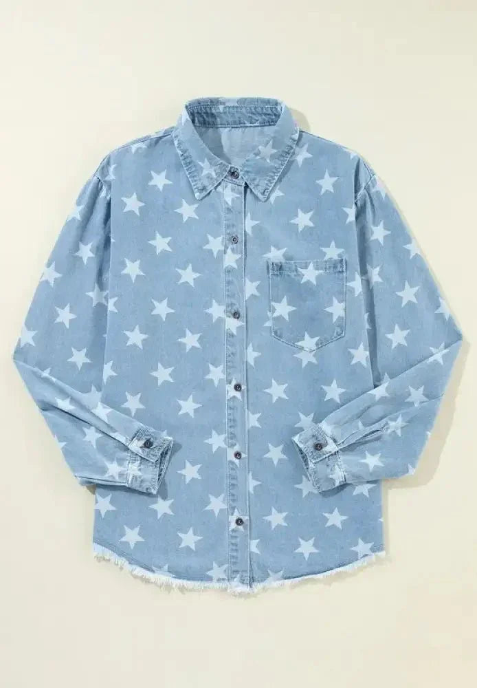 Raw Hem Star Collared Neck Denim Top - Update AvenueHonor the Stars and StripesTrendsi1001004530125121001004530125125c3f2af9 - ea9c - 4db7 - 84cf - f44bcd2e9daf - MaxMedium
