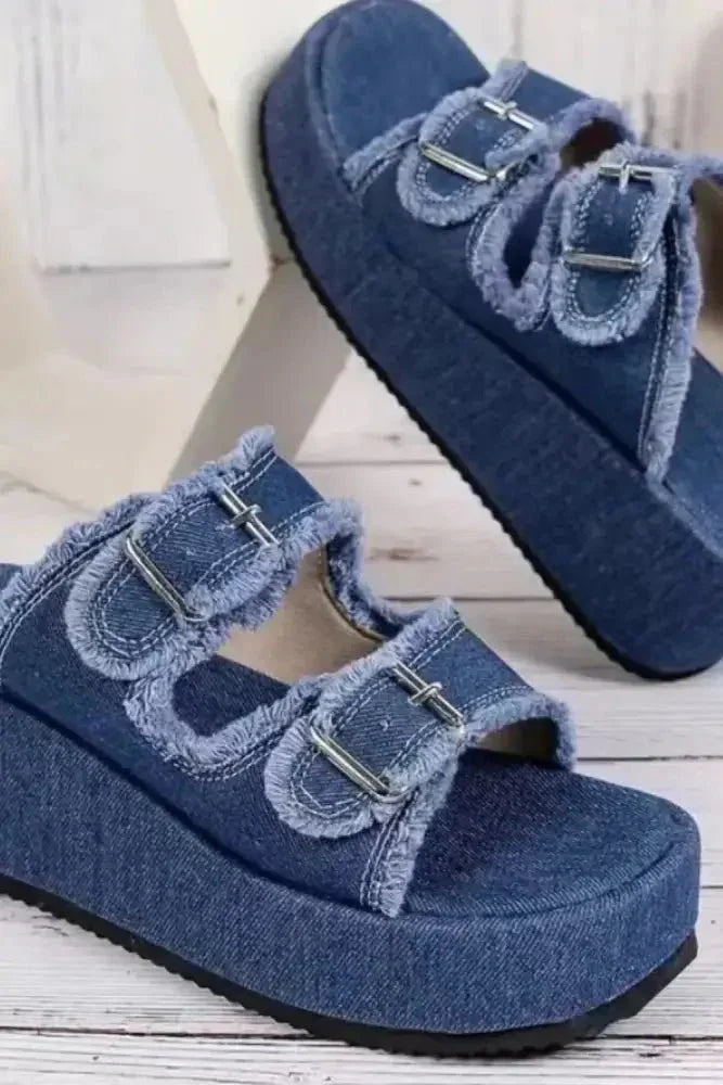 Raw Hem Wedge Buckle Sandals - Update AvenueFestival VibesTrendsi1006000078010031006000078010032c8892a9 - 61ba - 4a9f - ab90 - 6d050a8728f7 - MaxMoss