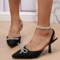 Rhinestone Bow Point Toe Pumps - Update AvenueTrendsi100600517431040100600517431040Rhinestone Bow Point Toe PumpsBlack