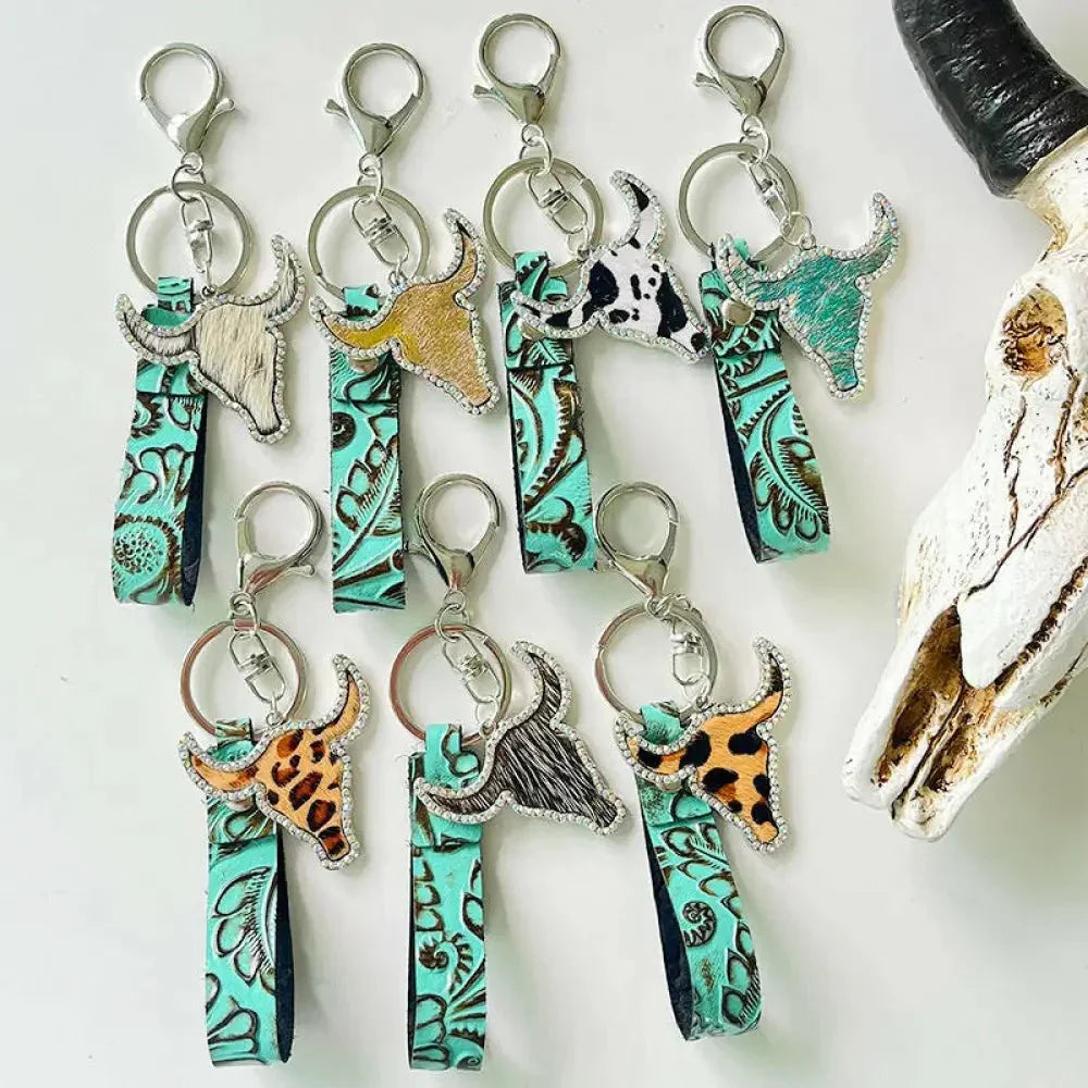 Rhinestone Bull Keychain - Update AvenueTrendsi101300788834294101300788834294Rhinestone Bull KeychainStyle A