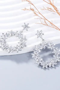 Rhinestone Flower Dangle Earrings
