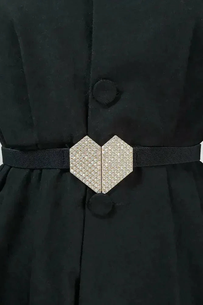 Rhinestone Heart Buckle Elastic Belt - Update AvenueTrendsi101300258873942101300258873942Rhinestone Heart Buckle Elastic BeltBlack