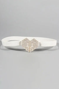 Rhinestone Heart Buckle Elastic Belt - Update AvenueTrendsi101300258879545101300258879545Rhinestone Heart Buckle Elastic BeltWhite
