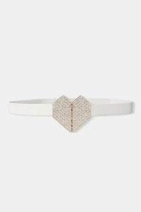 Rhinestone Heart Buckle Elastic Belt - Update AvenueTrendsi101300258879545101300258879545Rhinestone Heart Buckle Elastic BeltWhite