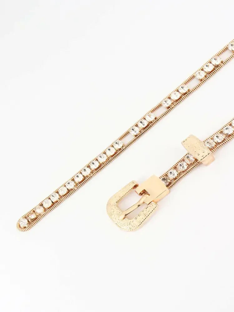 Rhinestone Metal Belt