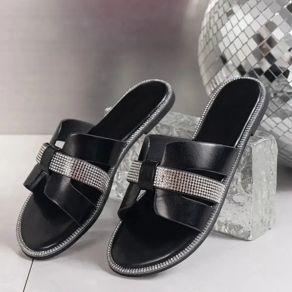 Rhinestone Open Toe Flat Sandals - Update AvenueVacation StyleTrendsi100600154499505100600154499505e07fdf09 - 5c1a - 4b43 - a698 - 9594bb79d377 - MaxBlack