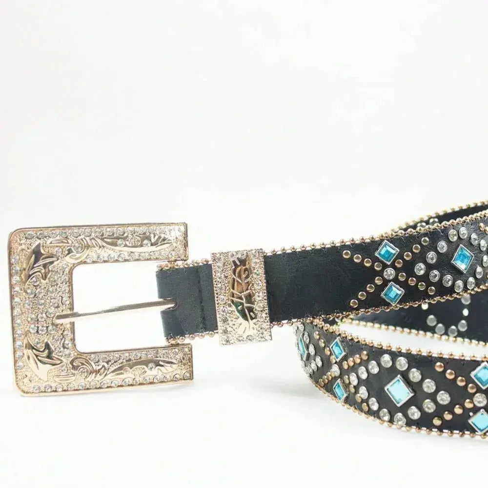 Rhinestone PU Leather Belt - Update AvenueTrendsi100500498376795100500498376795Rhinestone PU Leather BeltBlack