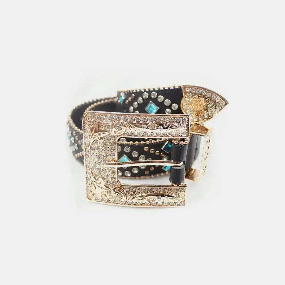 Rhinestone PU Leather Belt - Update AvenueTrendsi100500498376795100500498376795Rhinestone PU Leather BeltBlack