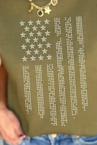 Rhinestone US Flag Round Neck Cap Sleeve T-Shirt - Update AvenueHonor the Stars and StripesTrendsi10010026354183210010026354183280d13304 - 946b - 4566 - b5e8 - 71ca385f8f88 - MaxMatcha Green