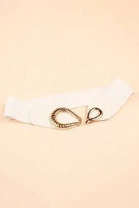 Ribbed Alloy Buckle Elastic Belt - Update AvenueTrendsi100100445632065100100445632065Ribbed Alloy Buckle Elastic BeltWhite
