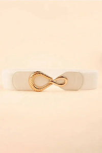 Ribbed Alloy Buckle Elastic Belt - Update AvenueTrendsi100100445632065100100445632065Ribbed Alloy Buckle Elastic BeltWhite