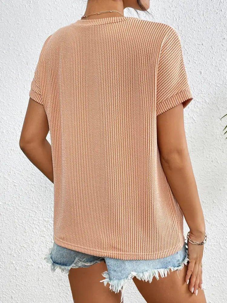 Ribbed Contrast Pocket T-Shirt - Update AvenueT-ShirtsTrendsi1001001791604311001001791604315a20674a7f0a46e48086fa69d913599c - Max - OriginGinger Yellow