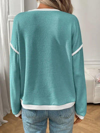Ribbed Contrast Trim Long Sleeve Top - Update AvenueT-ShirtsTrendsi1001000787514101001000787514100893767f - 5733 - 43f5 - a663 - cba06e4df677 - Max - OriginTeal