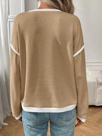 Ribbed Contrast Trim Long Sleeve Top - Update AvenueT-ShirtsTrendsi100100078751904100100078751904717b91fb - d693 - 479b - 97f1 - a68ff703d4f9 - Max - OriginTan