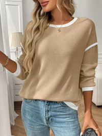 Ribbed Contrast Trim Long Sleeve Top - Update AvenueT-ShirtsTrendsi10010007875190410010007875190449bfb05b - 2a6d - 4362 - 85a9 - c68380d6ce50 - Max - OriginTan