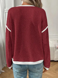 Ribbed Contrast Trim Long Sleeve Top - Update AvenueT-ShirtsTrendsi100100078752917100100078752917bd318a5e - 6d18 - 40b2 - b480 - 0ff2ec44d3c0 - Max - OriginBurgundy