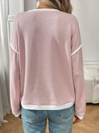 Ribbed Contrast Trim Long Sleeve Top - Update AvenueT-ShirtsTrendsi1001000787540621001000787540622fced46b - c42e - 46d8 - 932d - f1ca7bee4f6a - Max - OriginBlush Pink