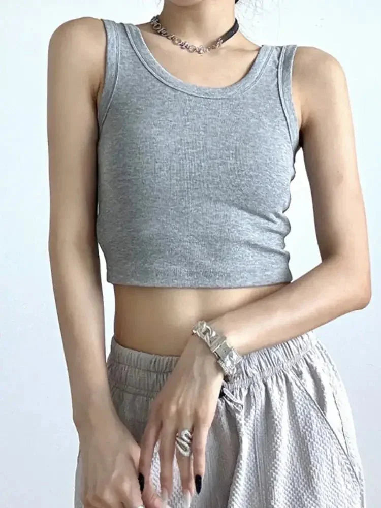 Ribbed Crop Tank Top - Update AvenueTrendsi1001001872935731001001872935731a8efbe9c1ba473b8409ad21a2cb3cb2 - Max - OriginLight Gray